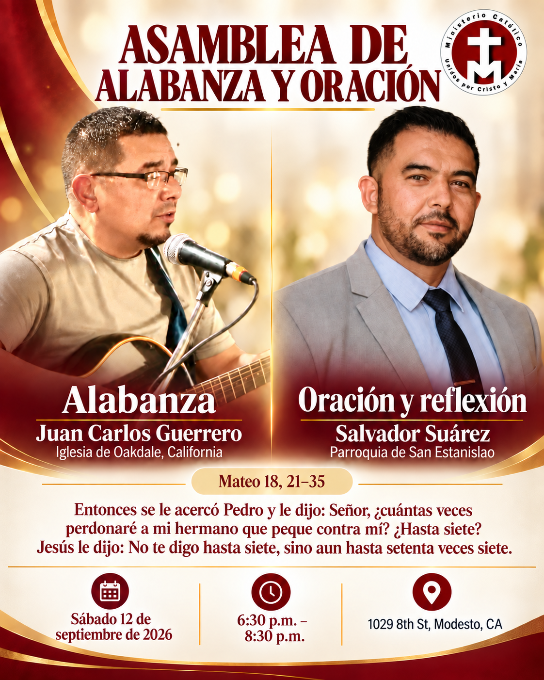 Flyer oficial de Asamblea de Alabanza y Oración
